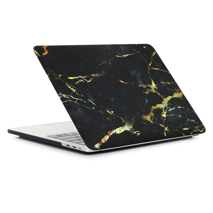 Patterned Hard Protective Case for MacBook Pro 13 inch 2016 A1706/A1708/A1989/A2159/A2251/A2289/A2338 - Marble Pattern / Black + Gold