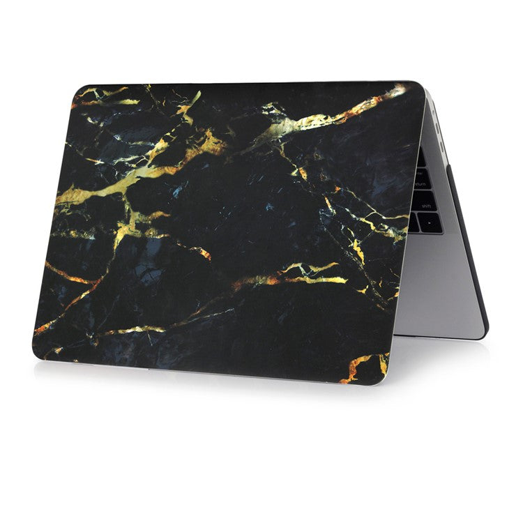 Patterned Hard Protective Case for MacBook Pro 13 inch 2016 A1706/A1708/A1989/A2159/A2251/A2289/A2338 - Marble Pattern / Black + Gold