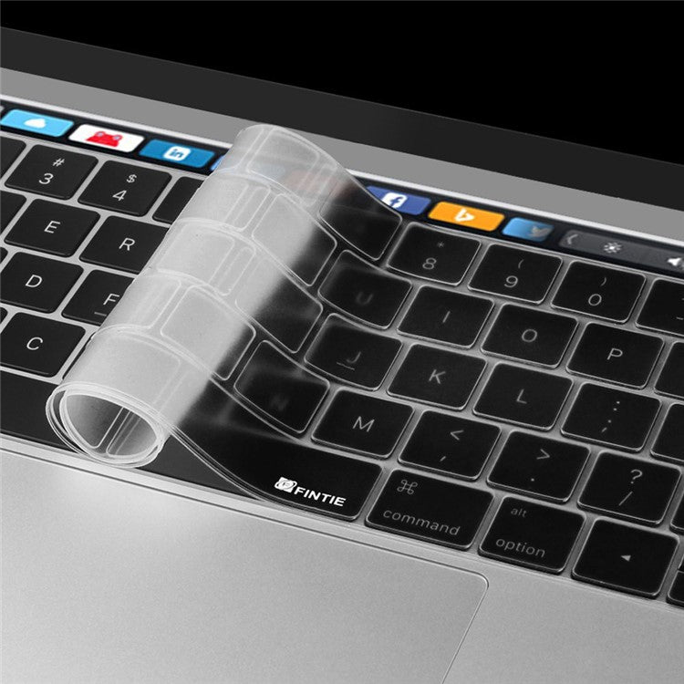 HAT PRINCE Clear Hard Case Cover + US Version TPU Keyboard Film for Macbook Pro 15.4-inch 2016 with Touch Bar (A1707) - White