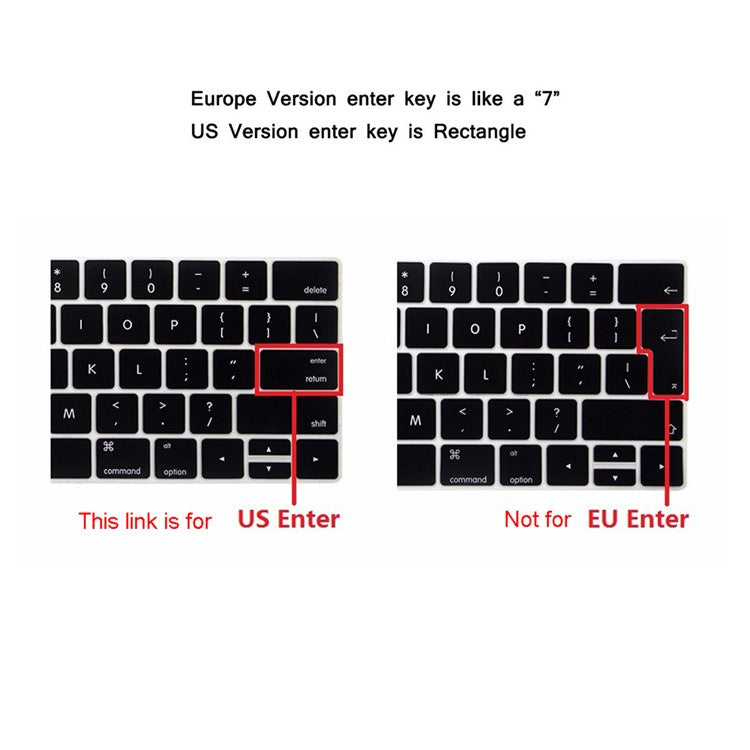 HAT PRINCE Clear Hard Case Cover + US Version TPU Keyboard Film for Macbook Pro 15.4-inch 2016 with Touch Bar (A1707) - White