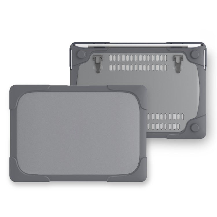 Two-piece Plastic + TPU Combo Case with Stand for MacBook Pro 13-inch (2016) with Touch Bar - Grey