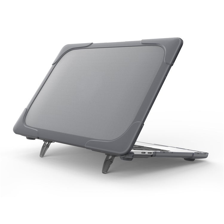 Two-piece Plastic + TPU Combo Case with Stand for MacBook Pro 13-inch (2016) with Touch Bar - Grey
