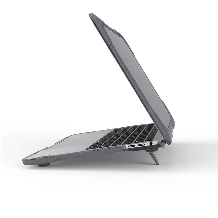 Two-piece Plastic + TPU Combo Case with Stand for MacBook Pro 13-inch (2016) with Touch Bar - Grey
