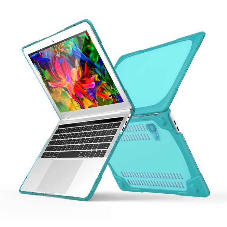 2-Piece Plastic TPU Protection Shell for MacBook Pro 13-inch (2016) with Touch Bar - Cyan