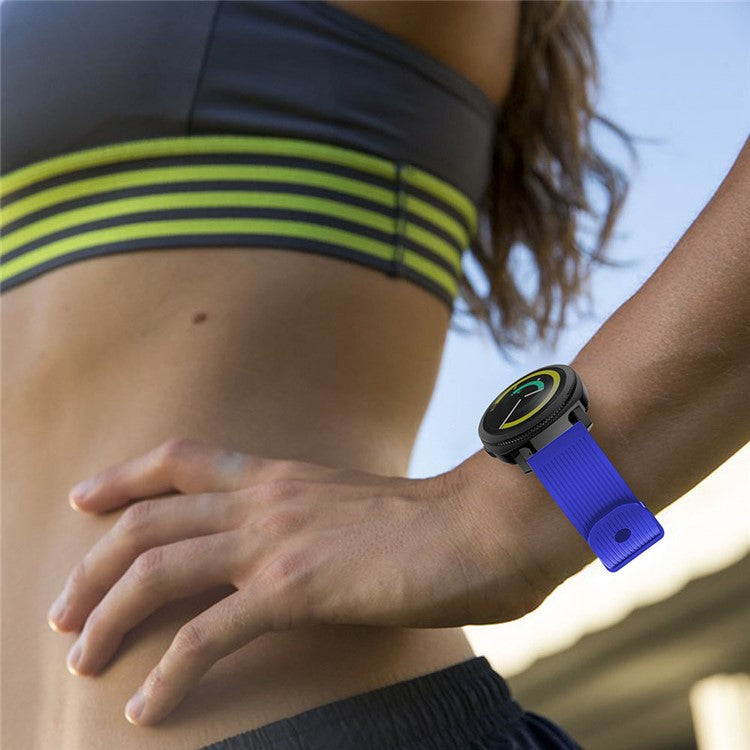 20mm Forehead Wrinkles Texture Soft Silicone Watch Replacement Band for Samsung Galaxy Gear Sport - Purple