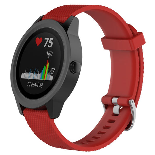For Garmin Vivoactive 3/Vivomove HR Sport 20mm Adjustable Silicone Watch Band Replacement Strap (9.1+10.7cm) - Red