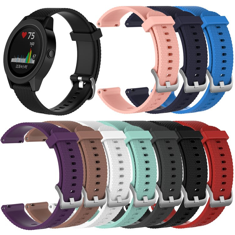 For Garmin Vivoactive 3/Vivomove HR Sport 20mm Adjustable Silicone Watch Band Replacement Strap (9.1+10.7cm) - Red