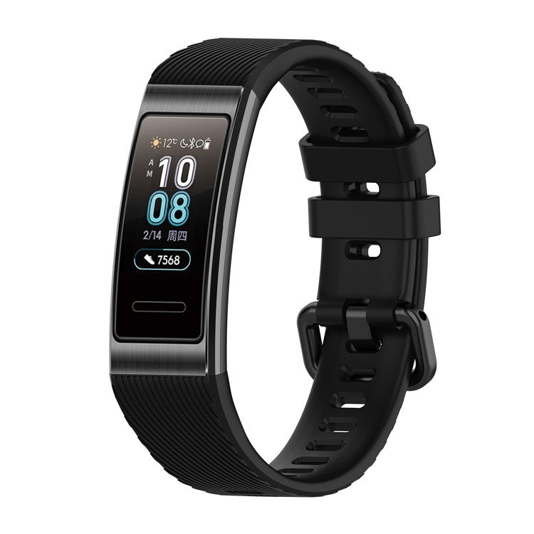 19mm TPU Watch Bracelet Replacement Band Strap for Huawei Band 3 Pro - Black