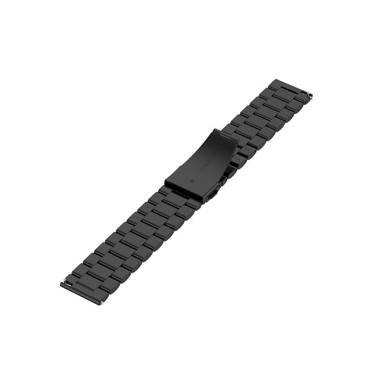 20mm Watch Band Stainless Steel for Samsung Galaxy Watch Active R500/Garmin Vivoactive 3, Folding Clasp Watch Strap Replacement - Black