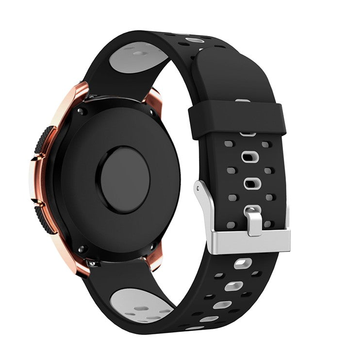 20mm Dual-colors Silicone Smart Watch Replacement Strap for Samsung Galaxy Watch Active SM-R500NZKAXAC - Black/Grey