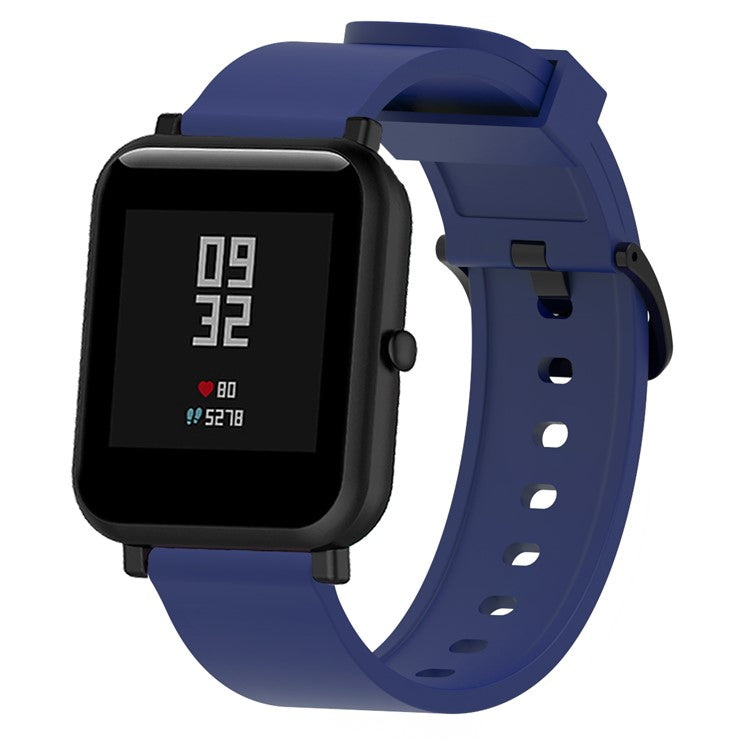 20mm TPU Watchband Strap for Samsung Galaxy Watch4 Classic 46mm 42mm/Watch4 44mm 40mm/Amazfit Youth Version - Navy Blue