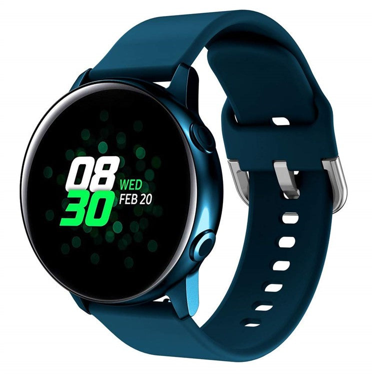 20mm Silicone Wrist Strap Replacement for Samsung Galaxy Watch4 Classic 46mm 42mm/Watch4 44mm 40mm/Garmin Move Luxe/Move Style/Move 3/Move Venu - Dark Blue
