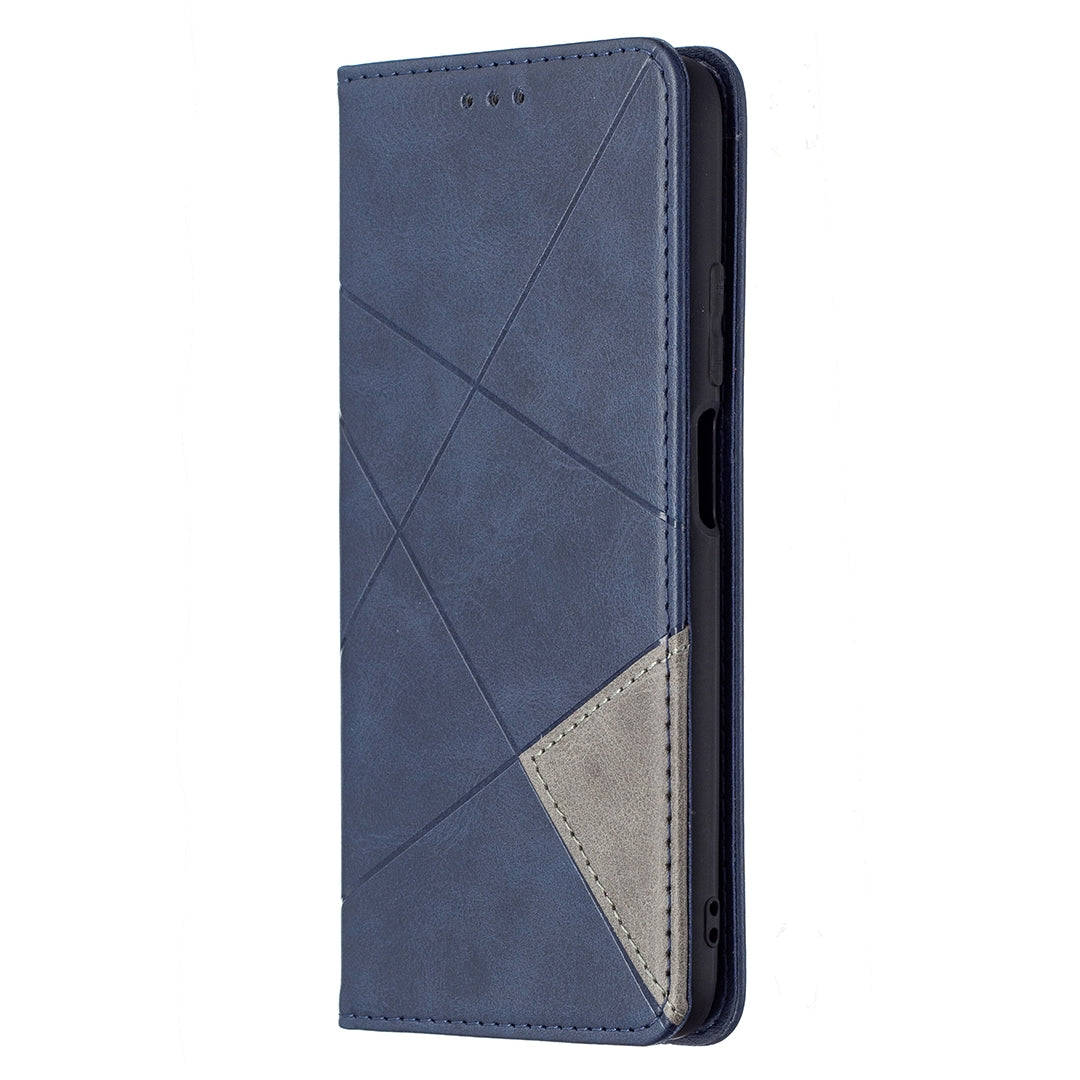 For Xiaomi Poco M3 Prismatic Invisible Magnetic Horizontal Flip Leather Case with Holder & Card Slots & Photo Frame(Blue)