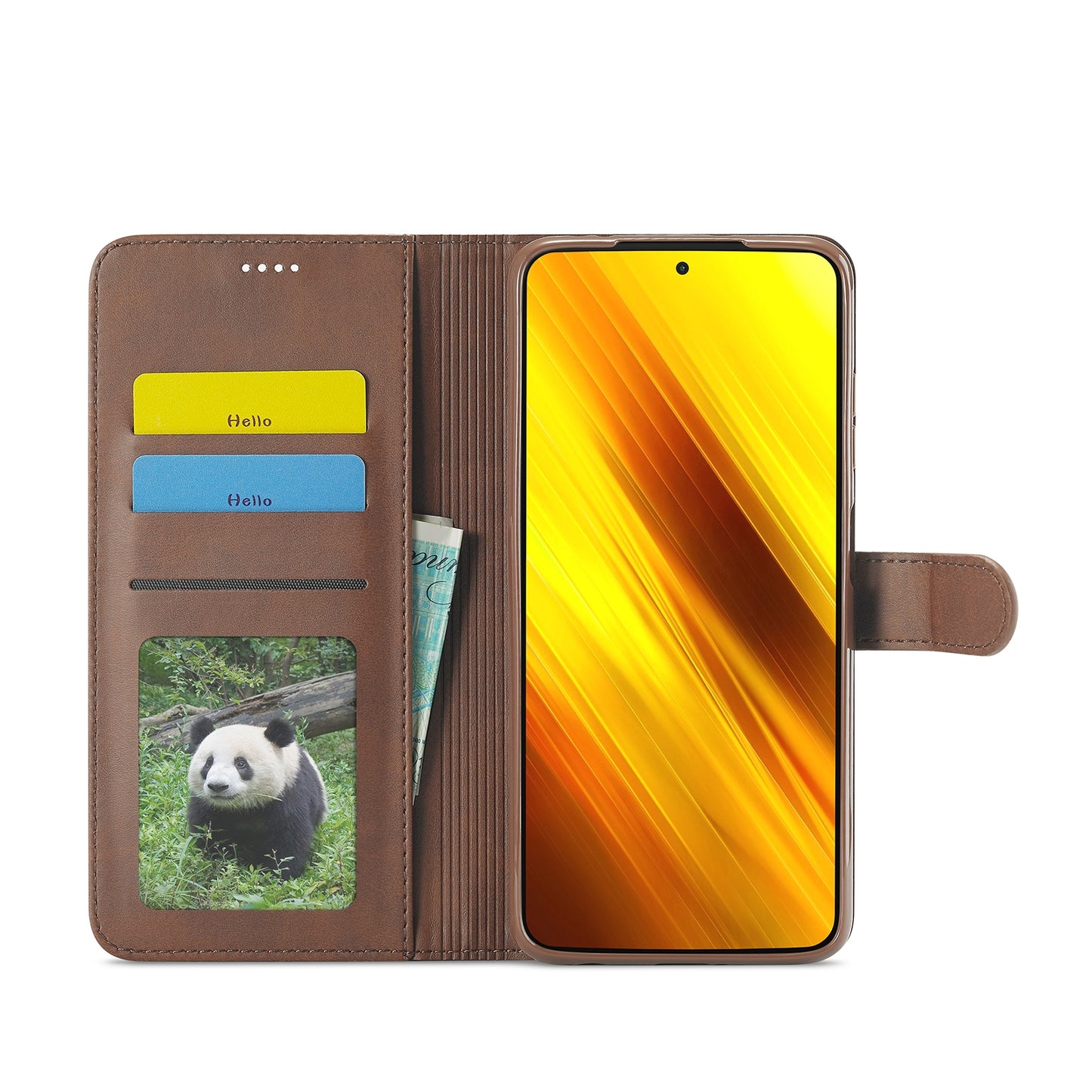 For Xiaomi Poco X3 NFC LC.IMEEKE Calf Texture Horizontal Flip Leather Case with Holder & Card Slots & Wallet(Brown)