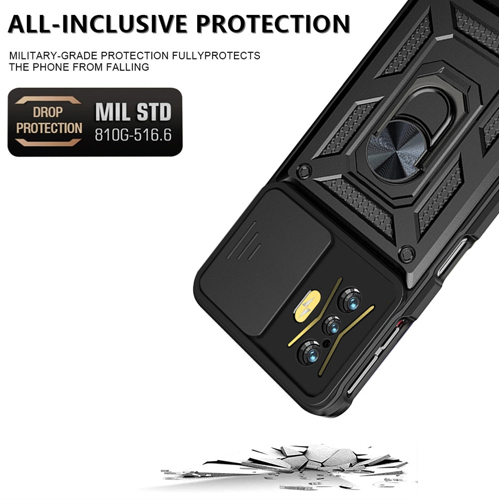 For Xiaomi Poco F4 GT / Redmi K50 Gaming Sliding Camera Cover Design TPU+PC Phone Case(Black)