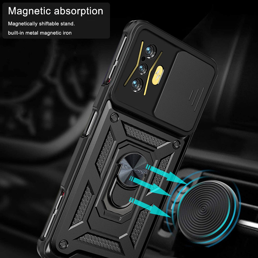 For Xiaomi Poco F4 GT / Redmi K50 Gaming Sliding Camera Cover Design TPU+PC Phone Case(Black)