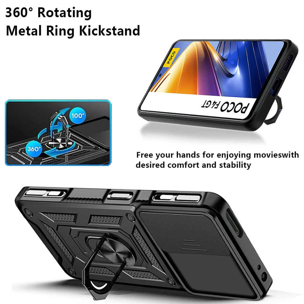 For Xiaomi Poco F4 GT / Redmi K50 Gaming Sliding Camera Cover Design TPU+PC Phone Case(Black)