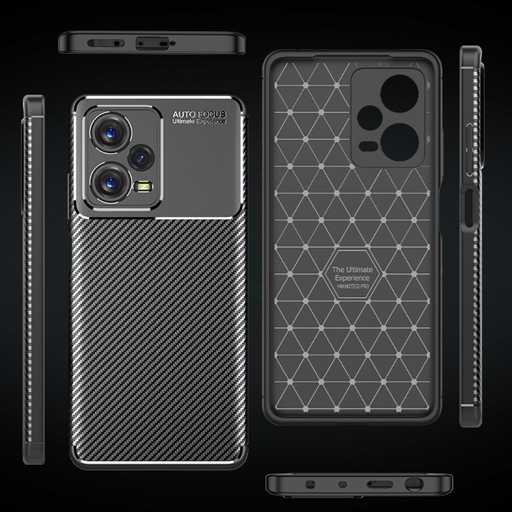 For Xiaomi Redmi Note 12 Pro 5G China / Global / Poco X5 Pro Carbon Fiber Texture Shockproof TPU Phone Case(Black)