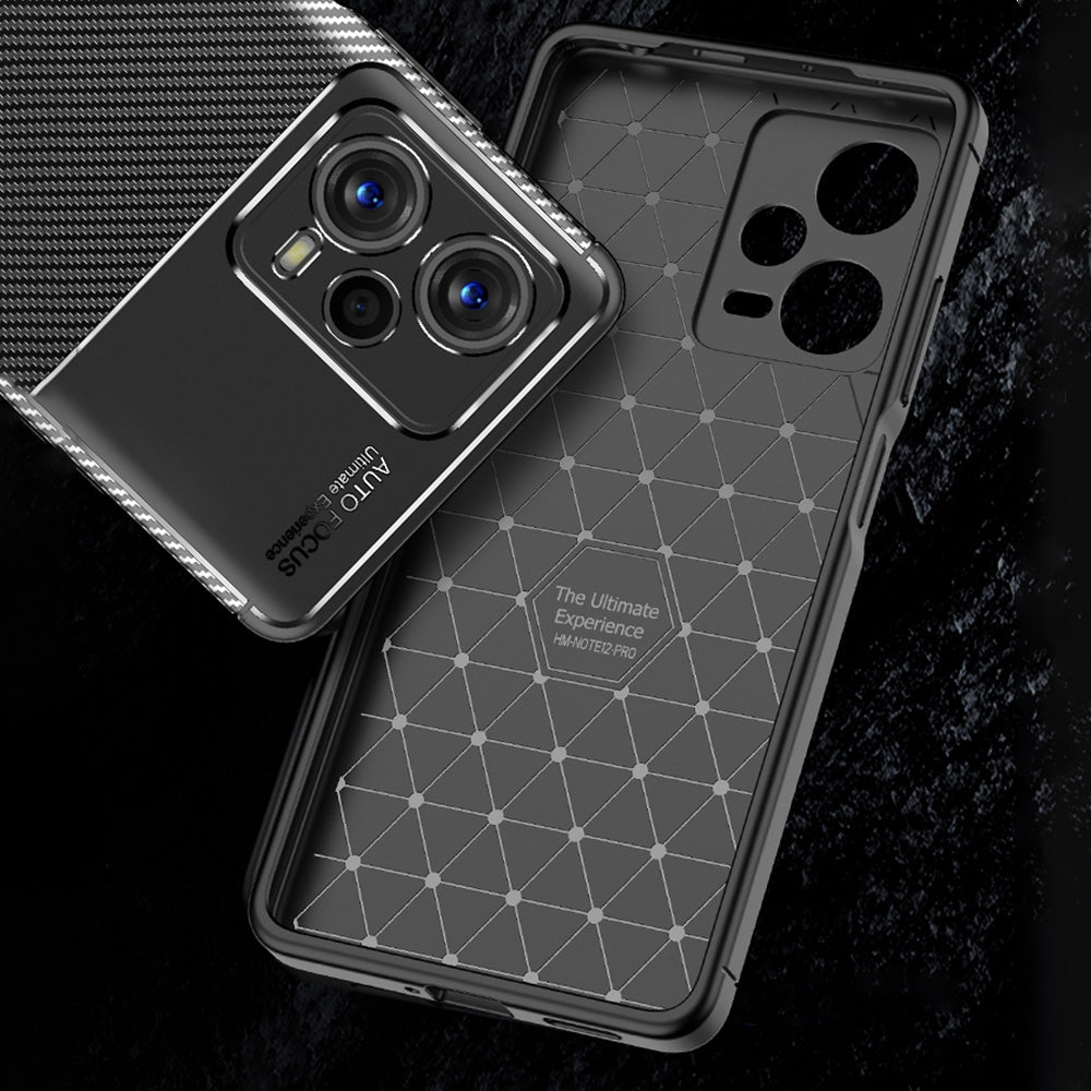 For Xiaomi Redmi Note 12 Pro 5G China / Global / Poco X5 Pro Carbon Fiber Texture Shockproof TPU Phone Case(Black)