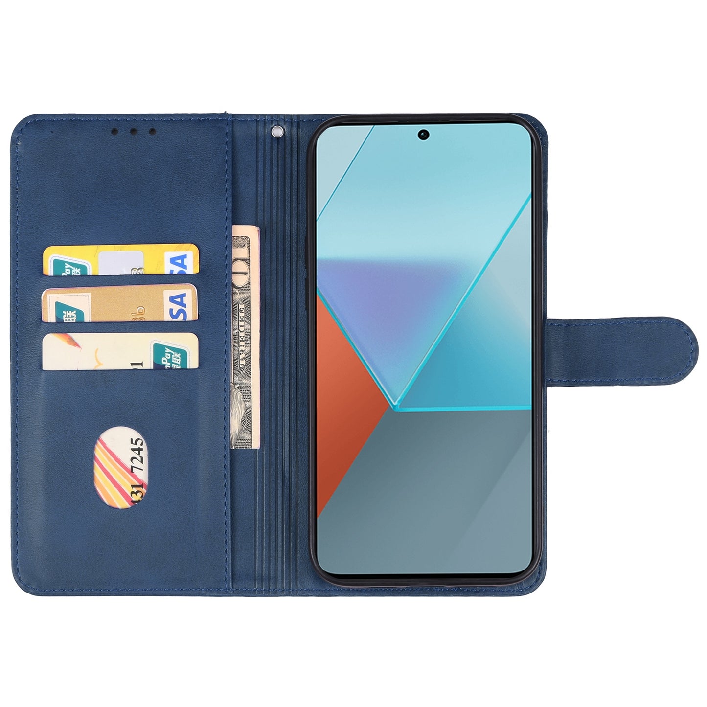 For Xiaomi Redmi Note 13 Pro 4G/Poco M6 Pro 4G Leather Phone Case(Blue)