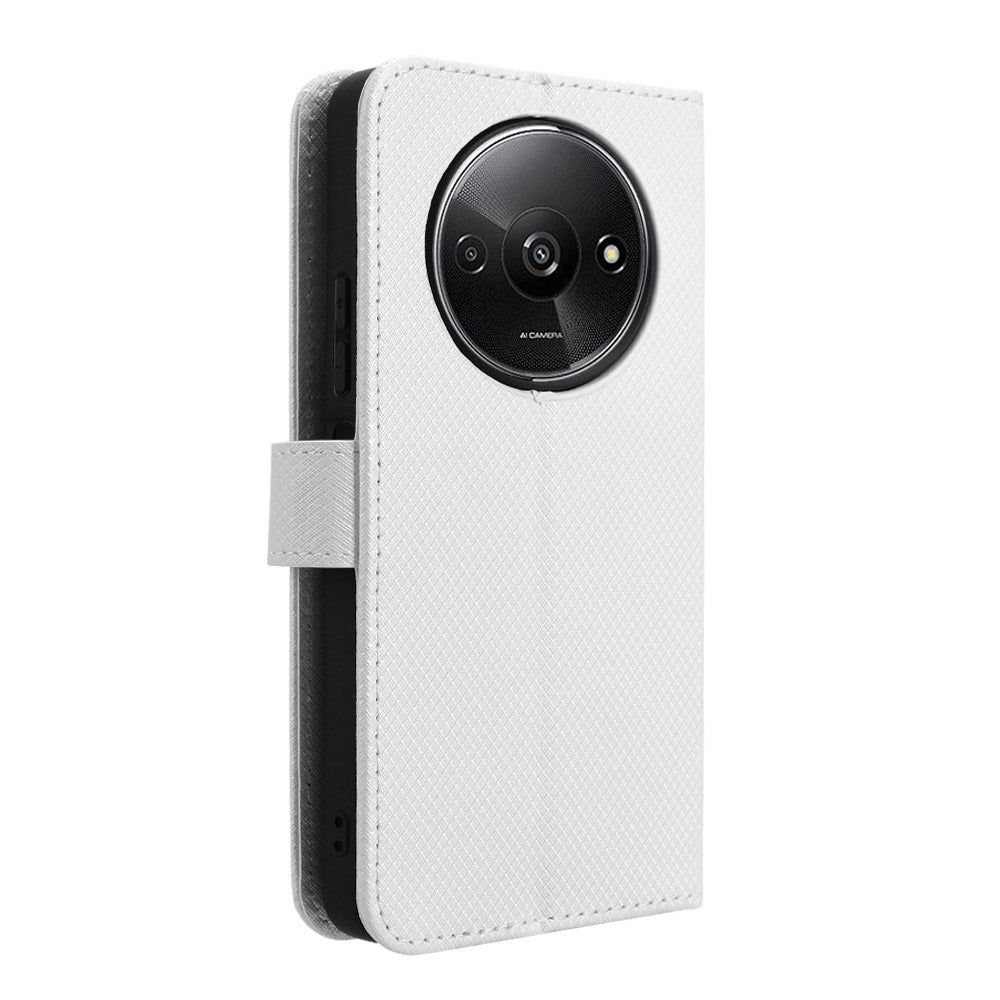 For Xiaomi Poco C61 / Redmi A3 Diamond Texture Leather Phone Case(White)