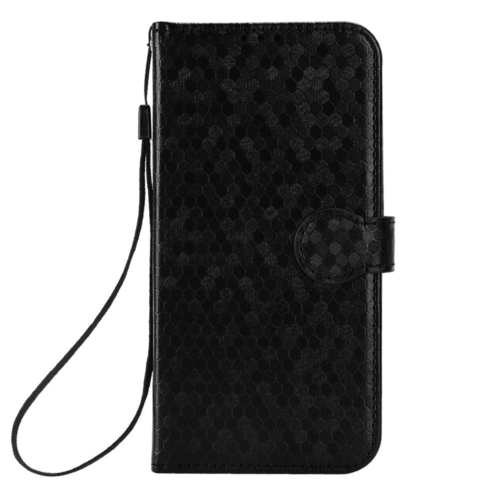 For Xiaomi Poco F6 /Redmi Turbo 3 Honeycomb Dot Texture Leather Phone Case(Black)