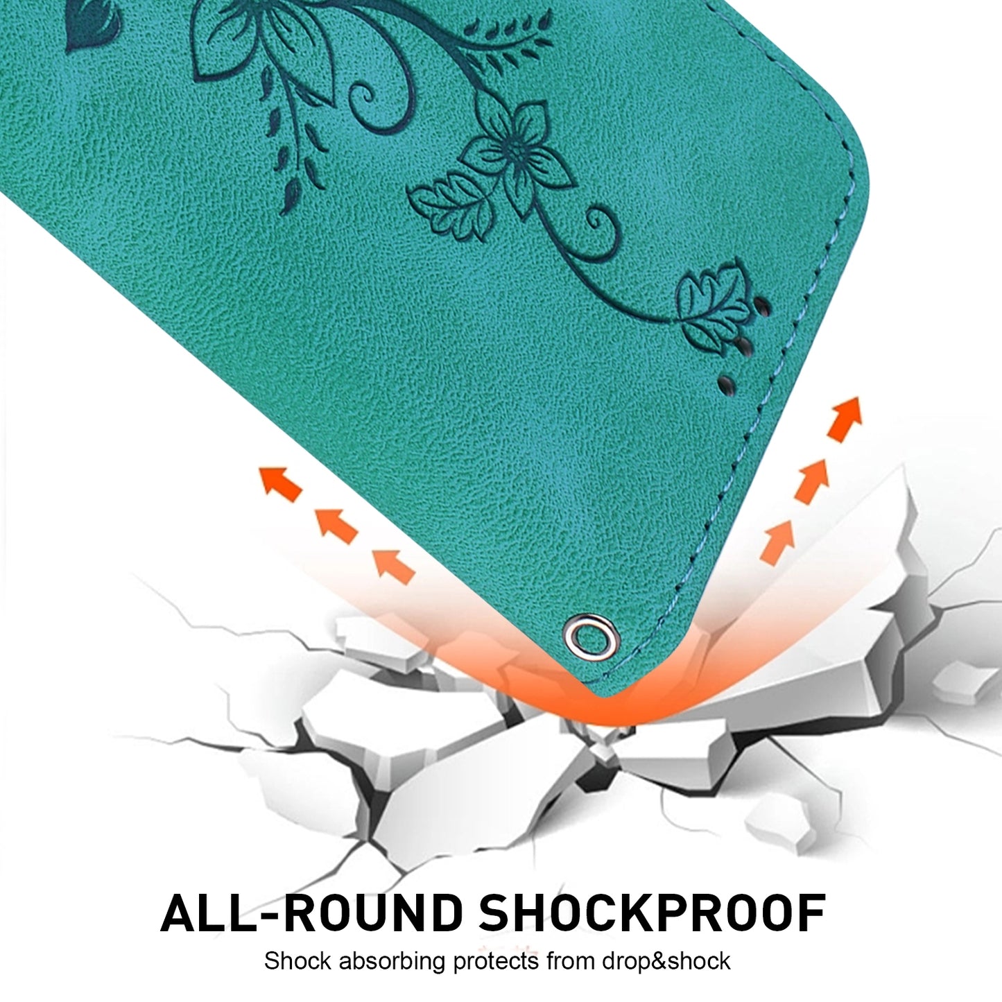 For Xiaomi Poco M6 Pro 4G Lily Embossed Leather Phone Case(Green)