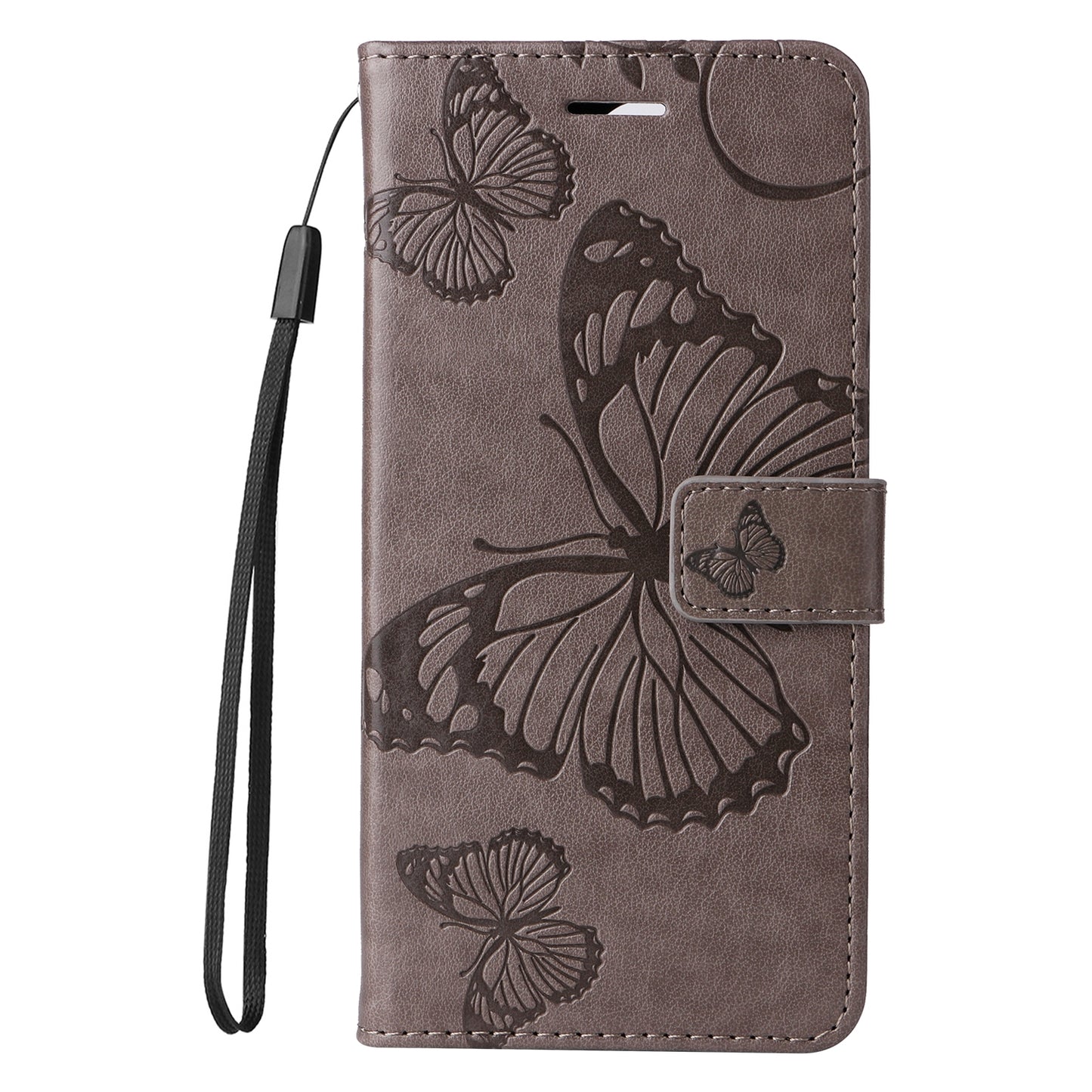 For Xiaomi Poco F6 3D Butterfly Embossed Pattern Flip Leather Phone Case(Grey)