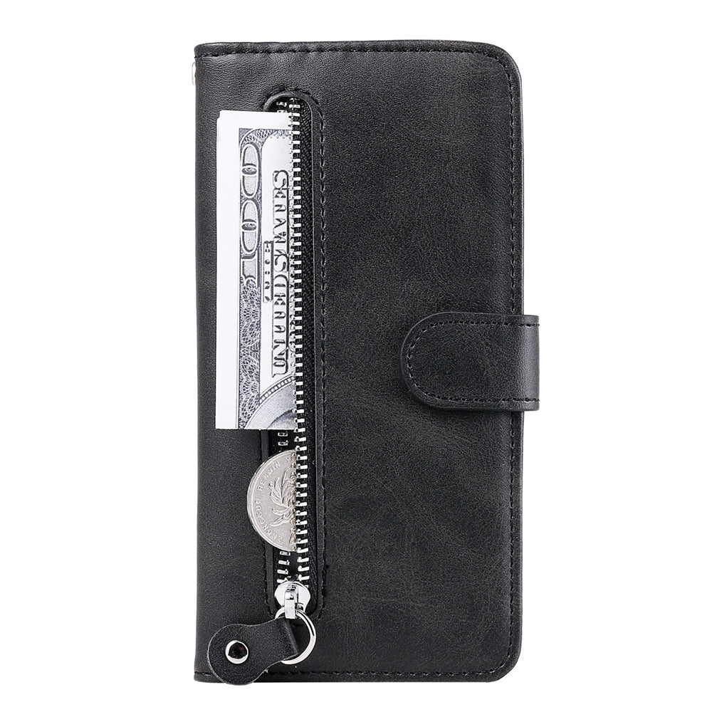 For Xiaomi Poco F6 Fashion Calf Texture Zipper Leather Phone Case(Black)