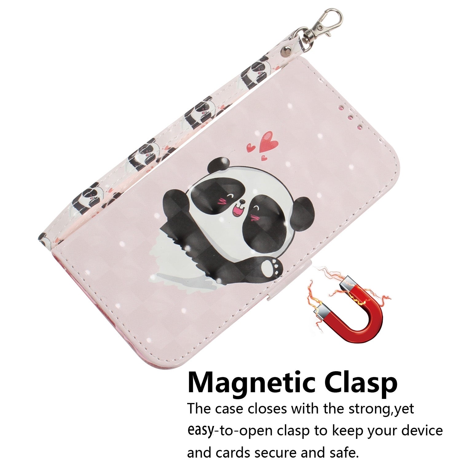 For Xiaomi Poco F6 Pro 3D Colored Flip Leather Phone Case(Heart Panda)