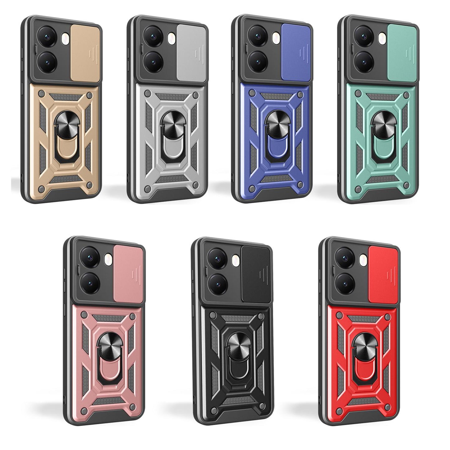 For Xiaomi Poco X7 Pro 5G Global Sliding Camera Cover Design TPU Hybrid PC Phone Case(Mint Green)
