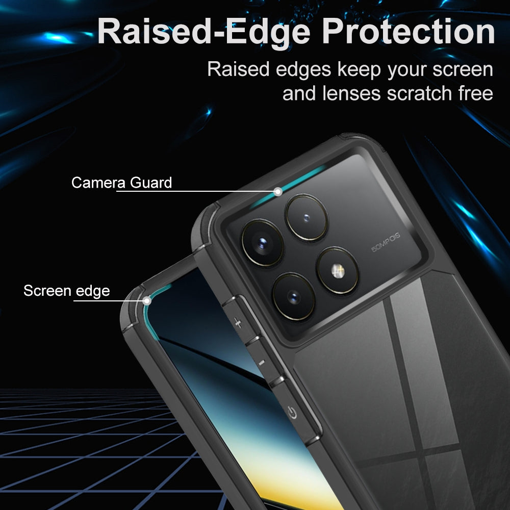 For Xiaomi Poco F6 Pro 5G Acrylic+TPU Transparent Shockproof Phone Case(Black)