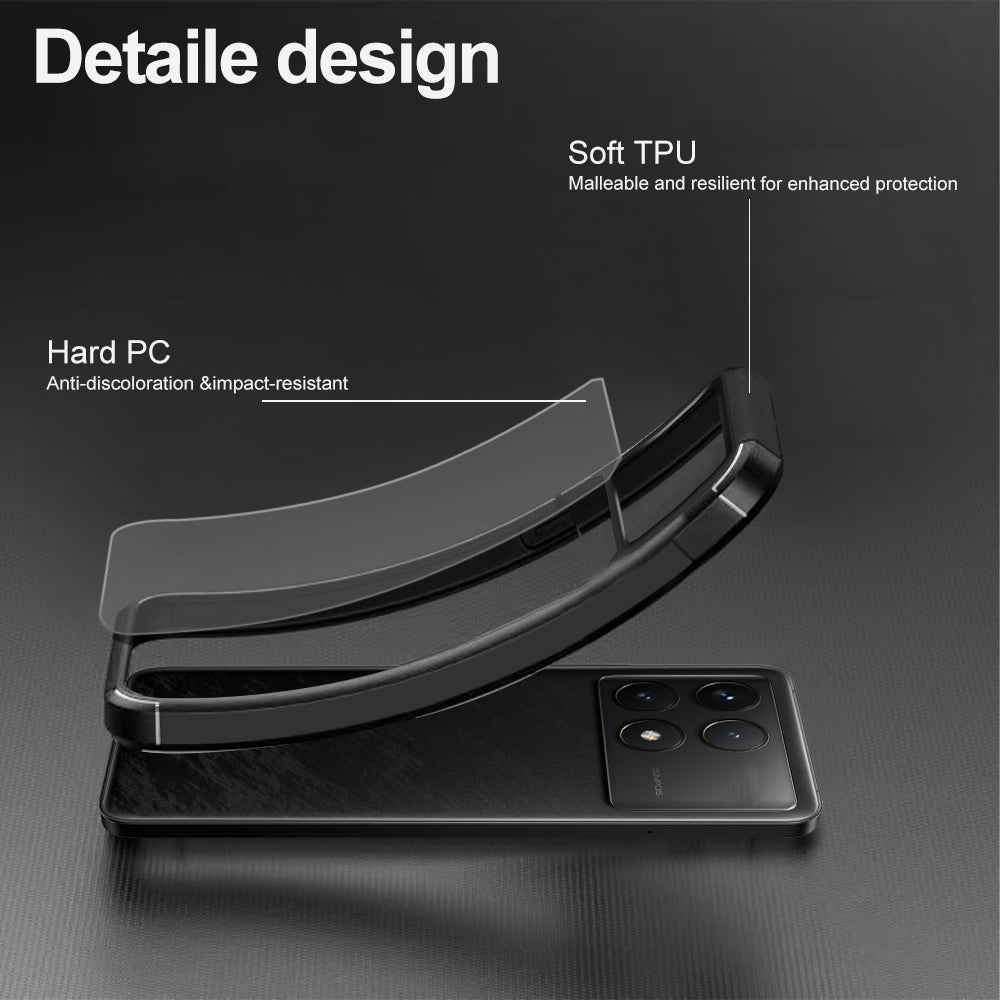 For Xiaomi Poco F6 Pro 5G Acrylic+TPU Transparent Shockproof Phone Case(Black)