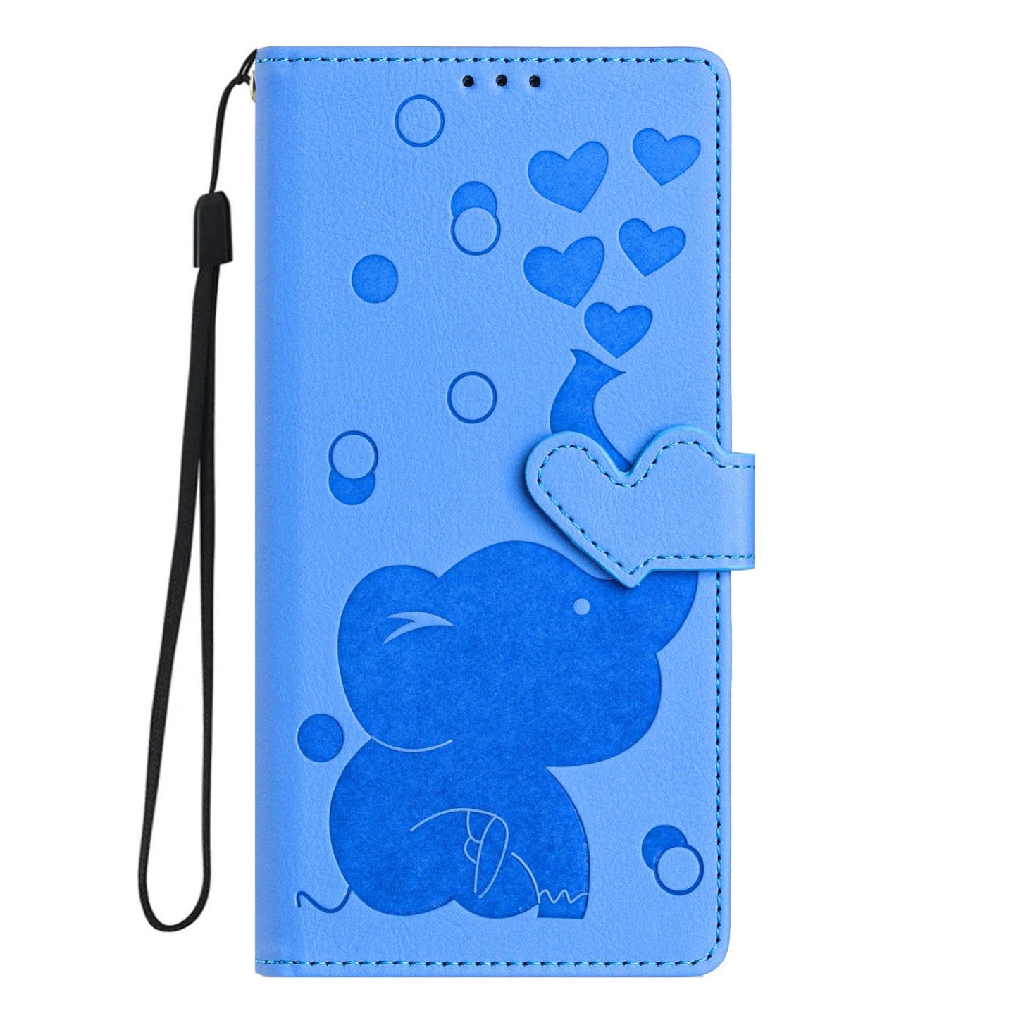 For Xiaomi Poco C75 Cartoon Elephant Embossed Leather Phone Case(Blue)