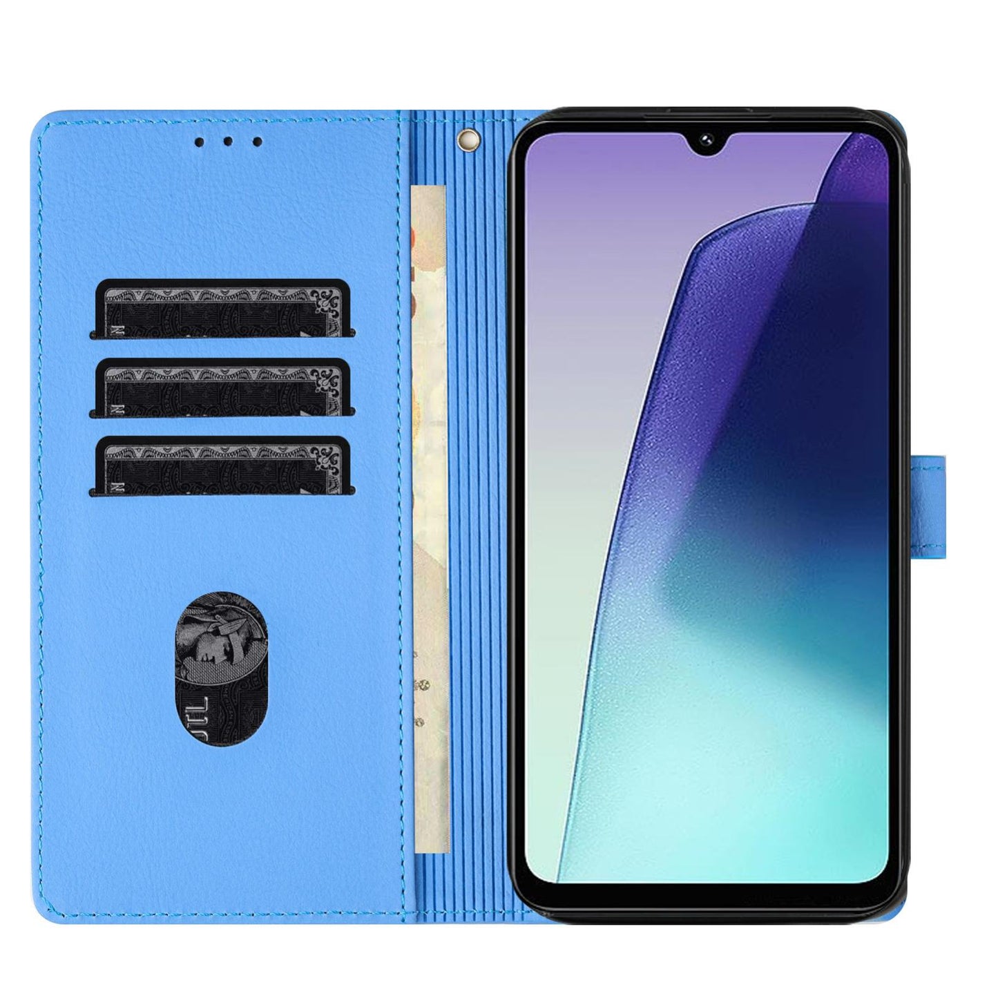 For Xiaomi Poco C75 Cartoon Elephant Embossed Leather Phone Case(Blue)
