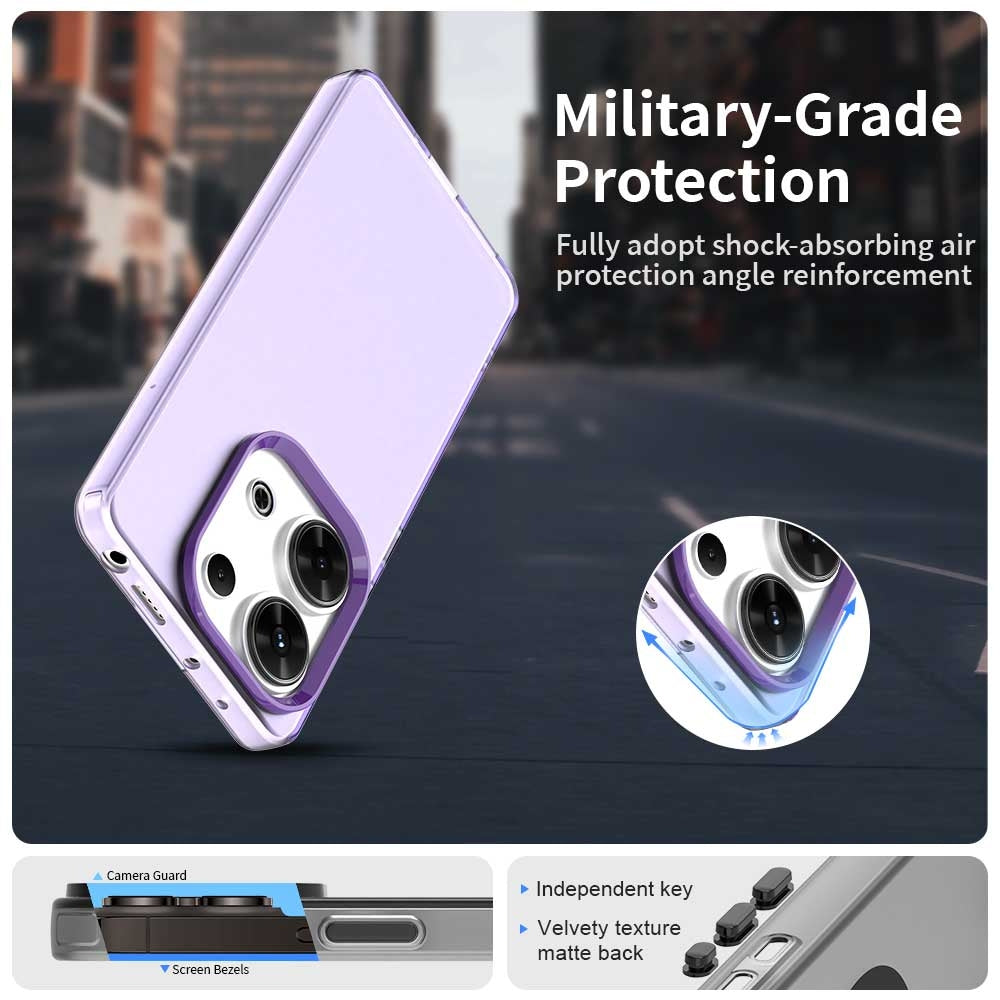 For Xiaomi Poco M6 Pro 4G Candy PC Hybrid TPU Shockproof Phone Case(Purple)