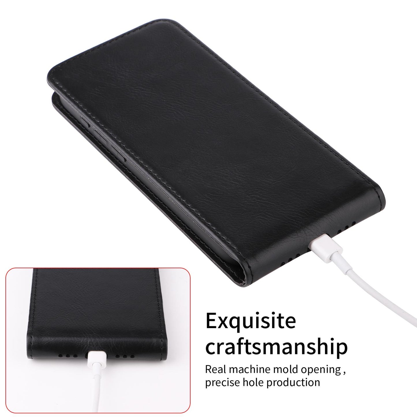 For Xiaomi Poco F6 Pro / Redmi K70 / K70 Pro Magnetic Vertical Flip Leather Phone Case(Black)