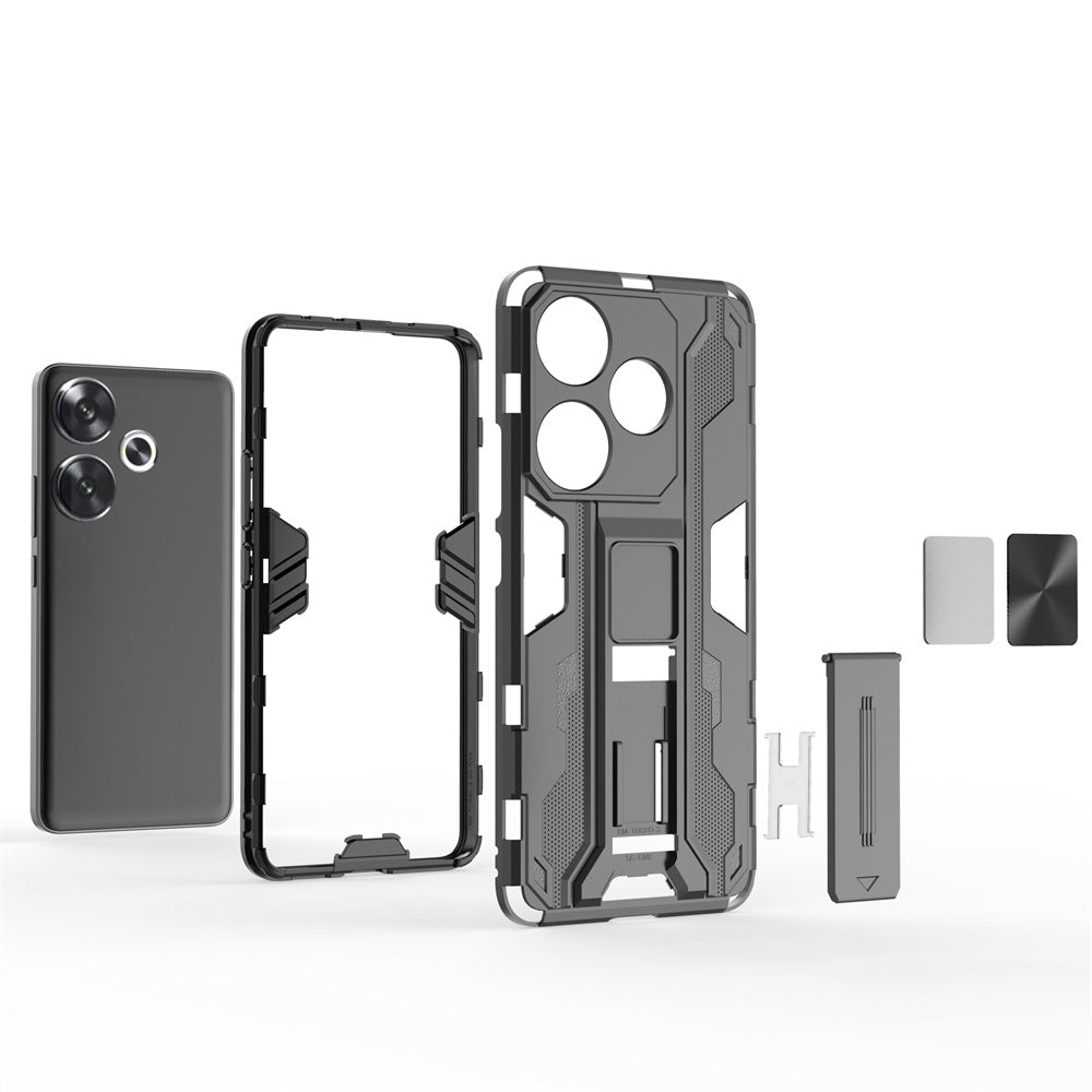 For Xiaomi Poco F6 Supersonic Armor PC Hybrid TPU Phone Case(Black)