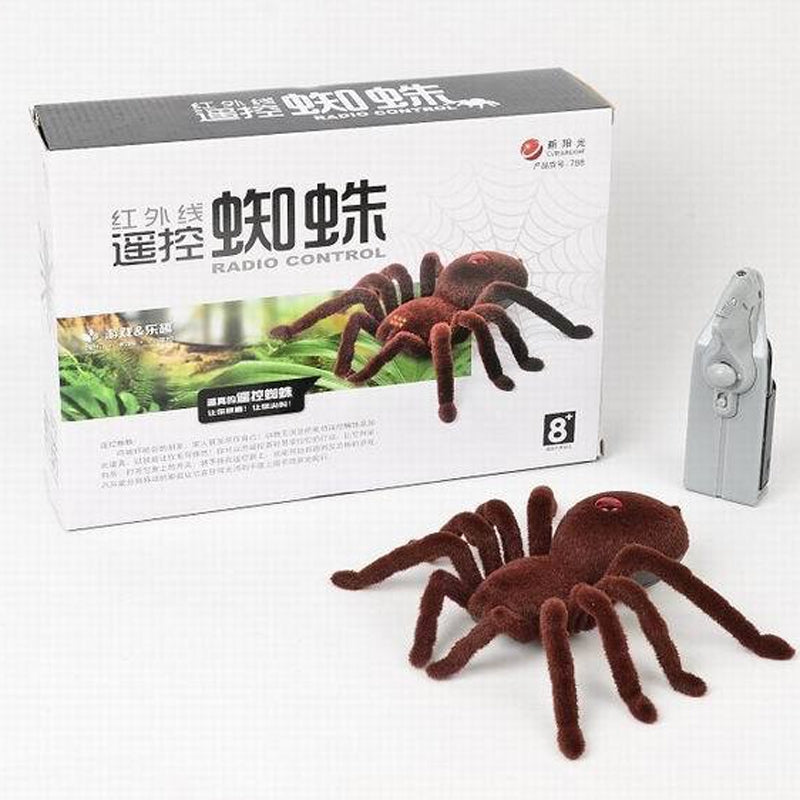 Electric Animal Toy Infrared Remote Control Simulation Spider Model(Brown)