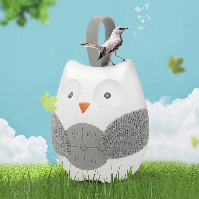 Baby Bedside Hanging Bell Sound Soothing Sleep Soft Owl Music Box Toy(White)