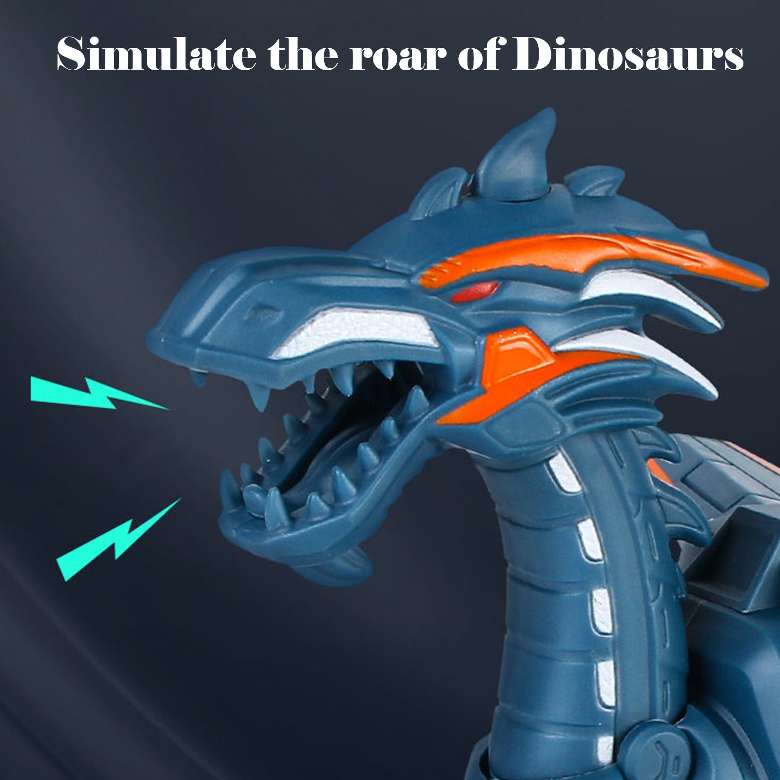 Electric Mechanical Dinosaur Toy Simulation Animal Toy Multifunctional Sound And Light Toy, Style:  Spray Dark Black