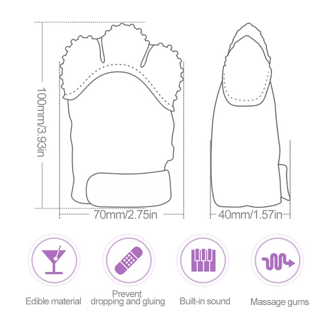 Baby Teething Gloves Anti bite Silicone Teething Ring Toys(Pink)