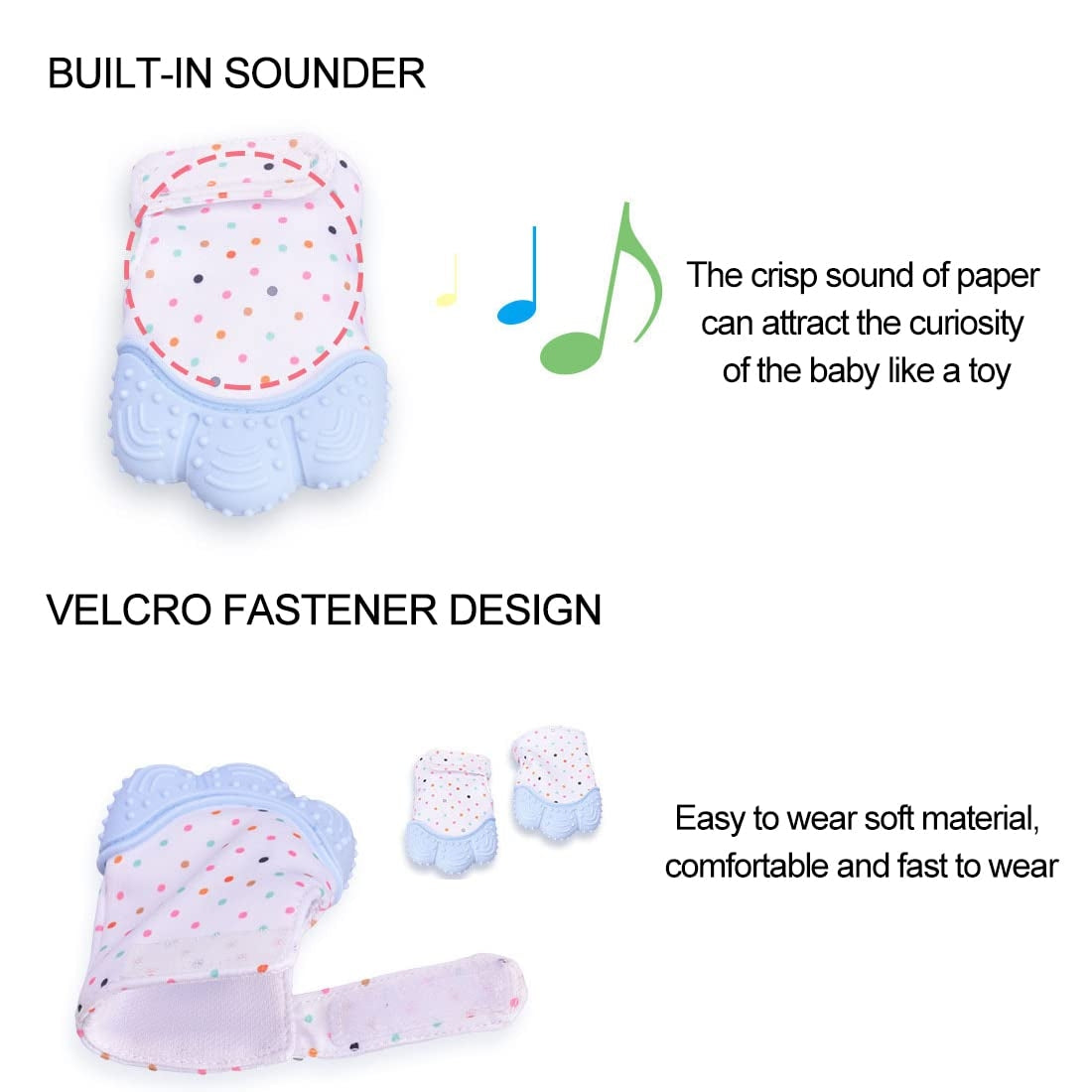 Baby Teething Gloves Anti bite Silicone Teething Ring Toys(Pink)