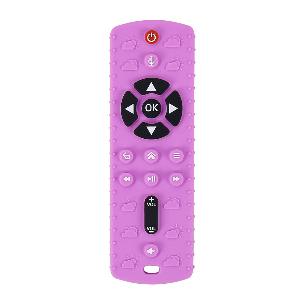 Baby Simulation Silicone Remote Control Can Press Tooth Glue Preventing Eating Hands Teething Stick, Color: 2nd Generation Pink