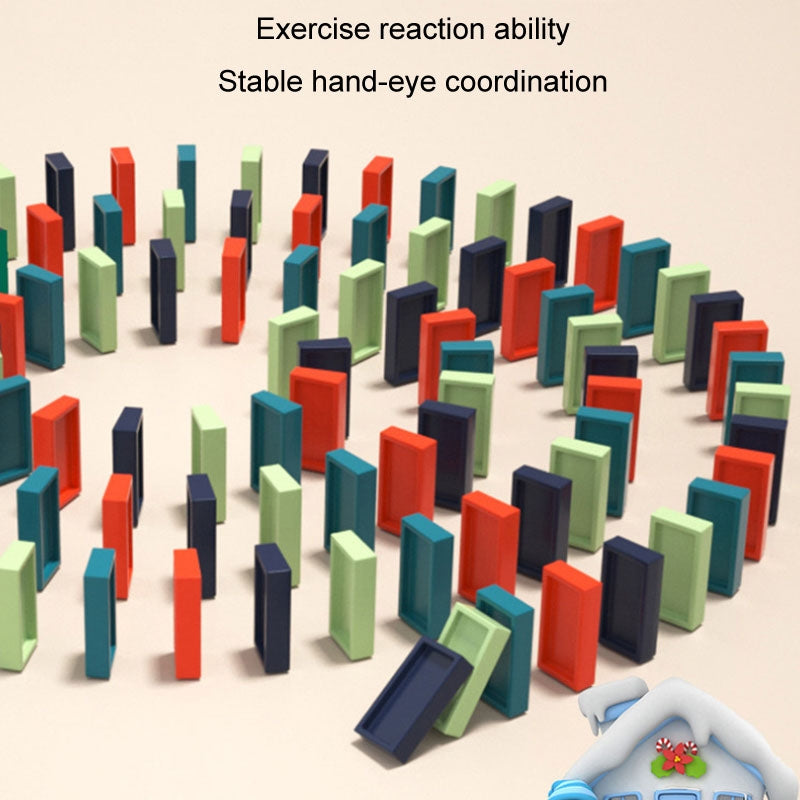 Children Dominoes Toy Train Electrical Music Light Train Automatic Casting Tokens Toy(Pink)