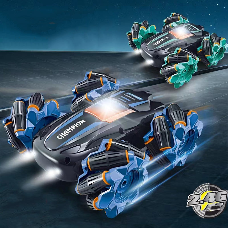 2.4G Stunt RC Car Drift Car Double sided Racing Tumble Buggy Toy, Style: Single RC Green